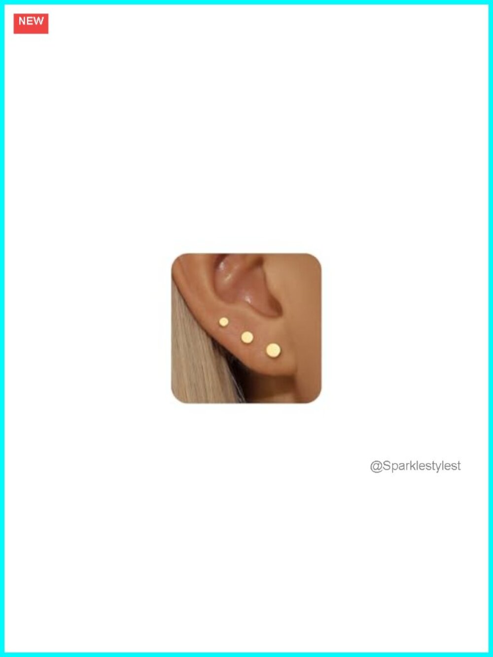 14k Yellow Gold Plated Stud Earrings 925 Sterling Silver Hypoallergenic Dainty
